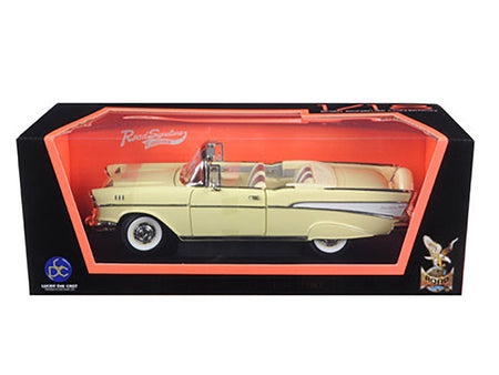 1957 Chevrolet Bel Air Convertible Cream 1/18 Diecast Model Car by Road Signature-Road Signature-ModelCars.com