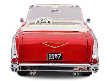1957 Chevrolet Bel Air Convertible Red with White Interior "Special Edition" Series 1/18 Diecast Model Car by Maisto-Maisto-ModelCars.com