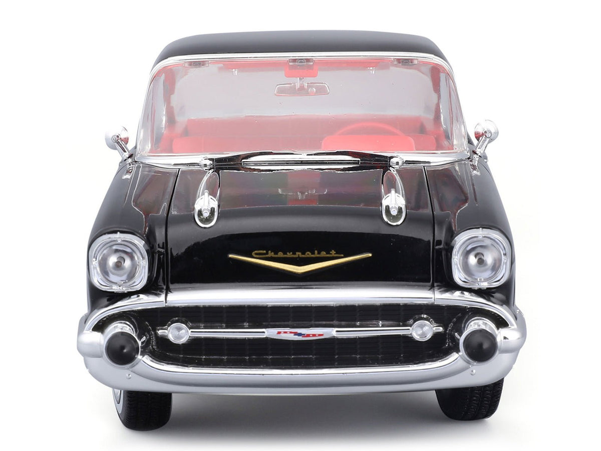 1957 Chevrolet Bel Air Coupe Black with Red Interior "Special Edition" Series 1/18 Diecast Model Car by Maisto-Maisto-ModelCars.com