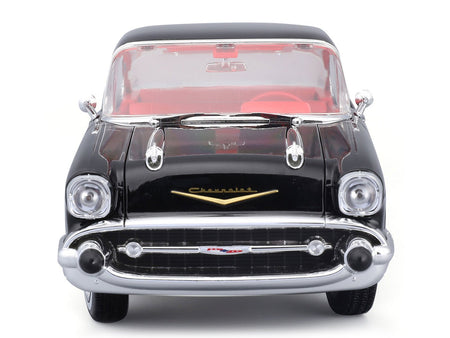 1957 Chevrolet Bel Air Coupe Black with Red Interior "Special Edition" Series 1/18 Diecast Model Car by Maisto-Maisto-ModelCars.com