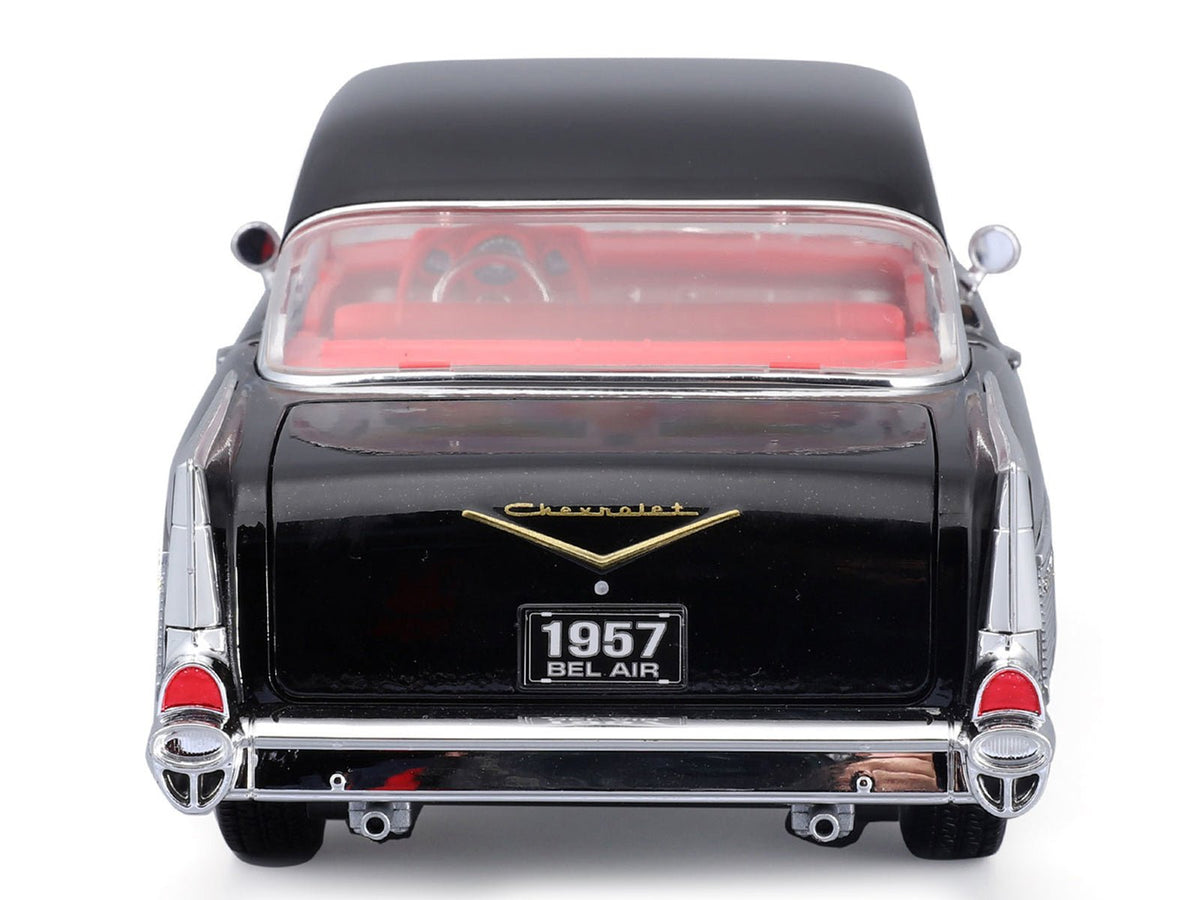 1957 Chevrolet Bel Air Coupe Black with Red Interior "Special Edition" Series 1/18 Diecast Model Car by Maisto-Maisto-ModelCars.com
