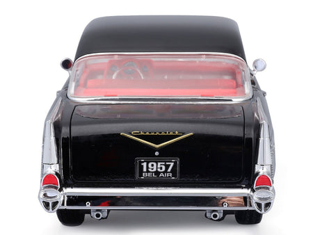 1957 Chevrolet Bel Air Coupe Black with Red Interior "Special Edition" Series 1/18 Diecast Model Car by Maisto-Maisto-ModelCars.com