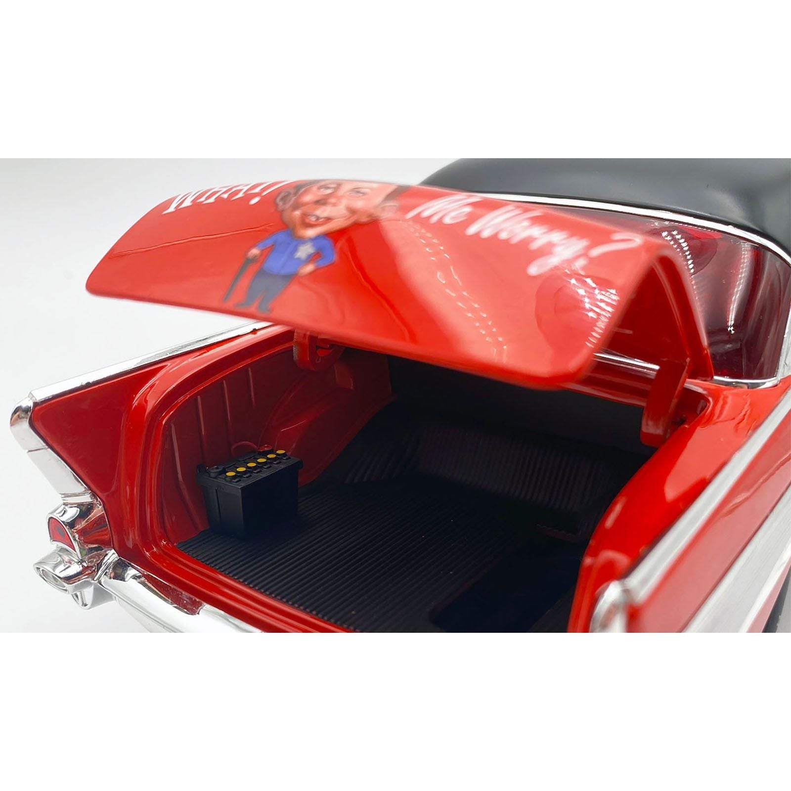 1957 Chevrolet Bel Air Gasser "Shake Rattle & Run Tribute" Red with Black Top and Graphics Limited Edition to 380 pieces Worldwide 1/18 Diecast Model Car by ACME - Acme - ModelCars.com