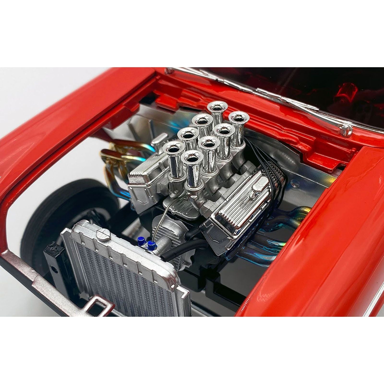 1957 Chevrolet Bel Air Gasser "Shake Rattle & Run Tribute" Red with Black Top and Graphics Limited Edition to 380 pieces Worldwide 1/18 Diecast Model Car by ACME - Acme - ModelCars.com