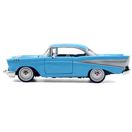 1957 Chevrolet Bel Air Light Blue "Timeless Legends" Series 1/24 Diecast Model Car by Motormax-Motormax-ModelCars.com