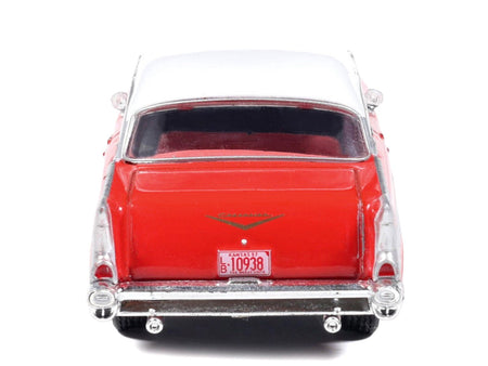 1957 Chevrolet Bel Air Red with White Top and Red Interior 1/64 Diecast Model by IXO Models-IXO-ModelCars.com