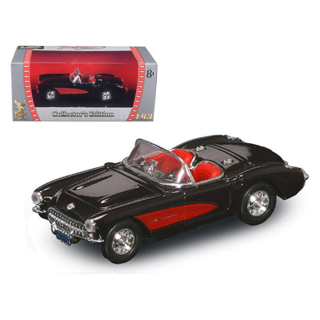 1957 Chevrolet Corvette Convertible Black 1/43 Diecast Model Car by Road Signature - Road Signature - ModelCars.com