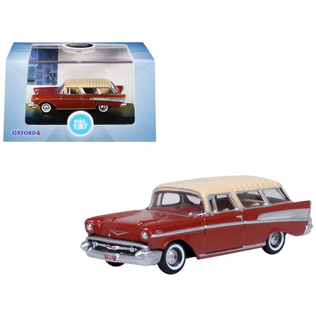 1957 Chevrolet Nomad Adobe Beige with Sierra Gold Top 1/87 (HO) Scale Diecast Model Car by Oxford Diecast-Oxford Diecast-ModelCars.com