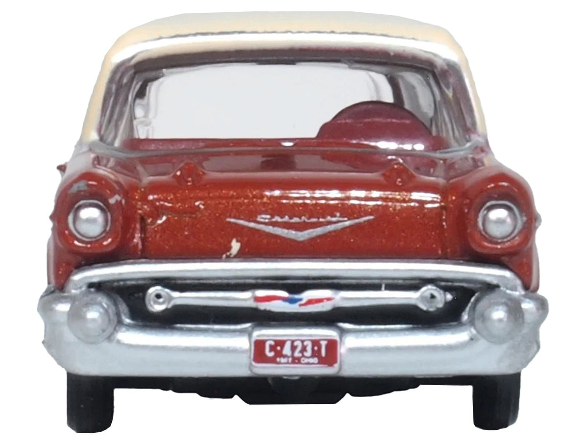 1957 Chevrolet Nomad Adobe Beige with Sierra Gold Top 1/87 (HO) Scale Diecast Model Car by Oxford Diecast-Oxford Diecast-ModelCars.com