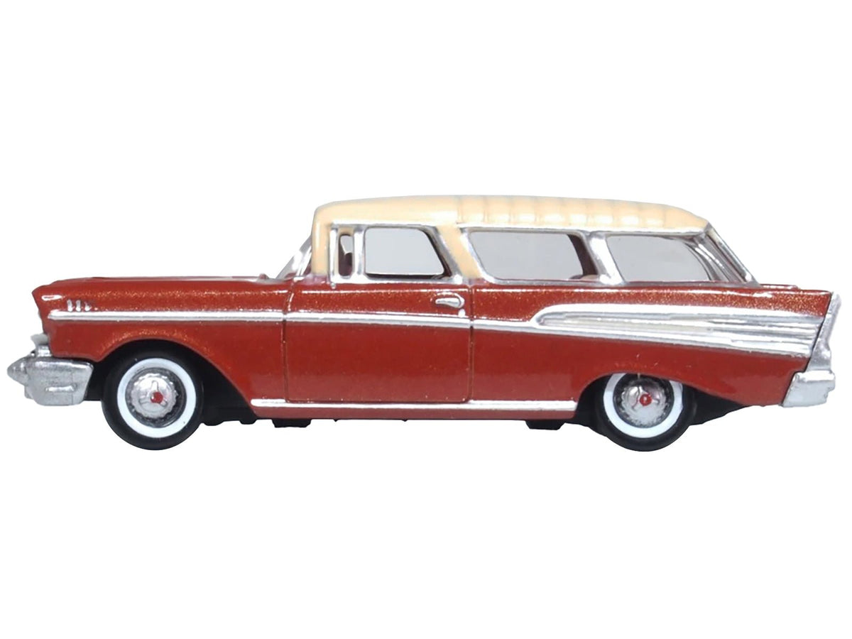 1957 Chevrolet Nomad Adobe Beige with Sierra Gold Top 1/87 (HO) Scale Diecast Model Car by Oxford Diecast-Oxford Diecast-ModelCars.com