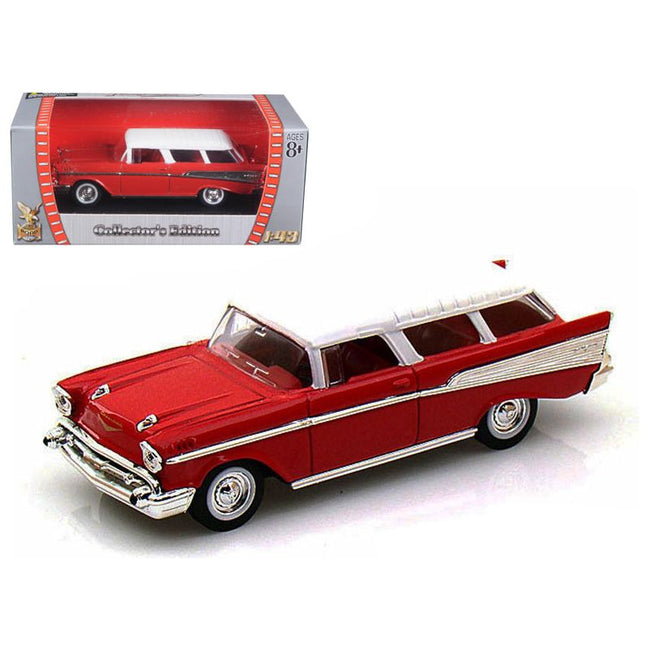 1957 Chevrolet Nomad Red with White Top 1/43 Diecast Model Car by Road Signature - Road Signature - ModelCars.com