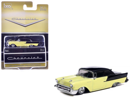 1957 Chevrolet One-Fifty Lowered Colonial Cream and Onyx Black 1/64 Diecast Model Car by IXO Models-IXO-ModelCars.com