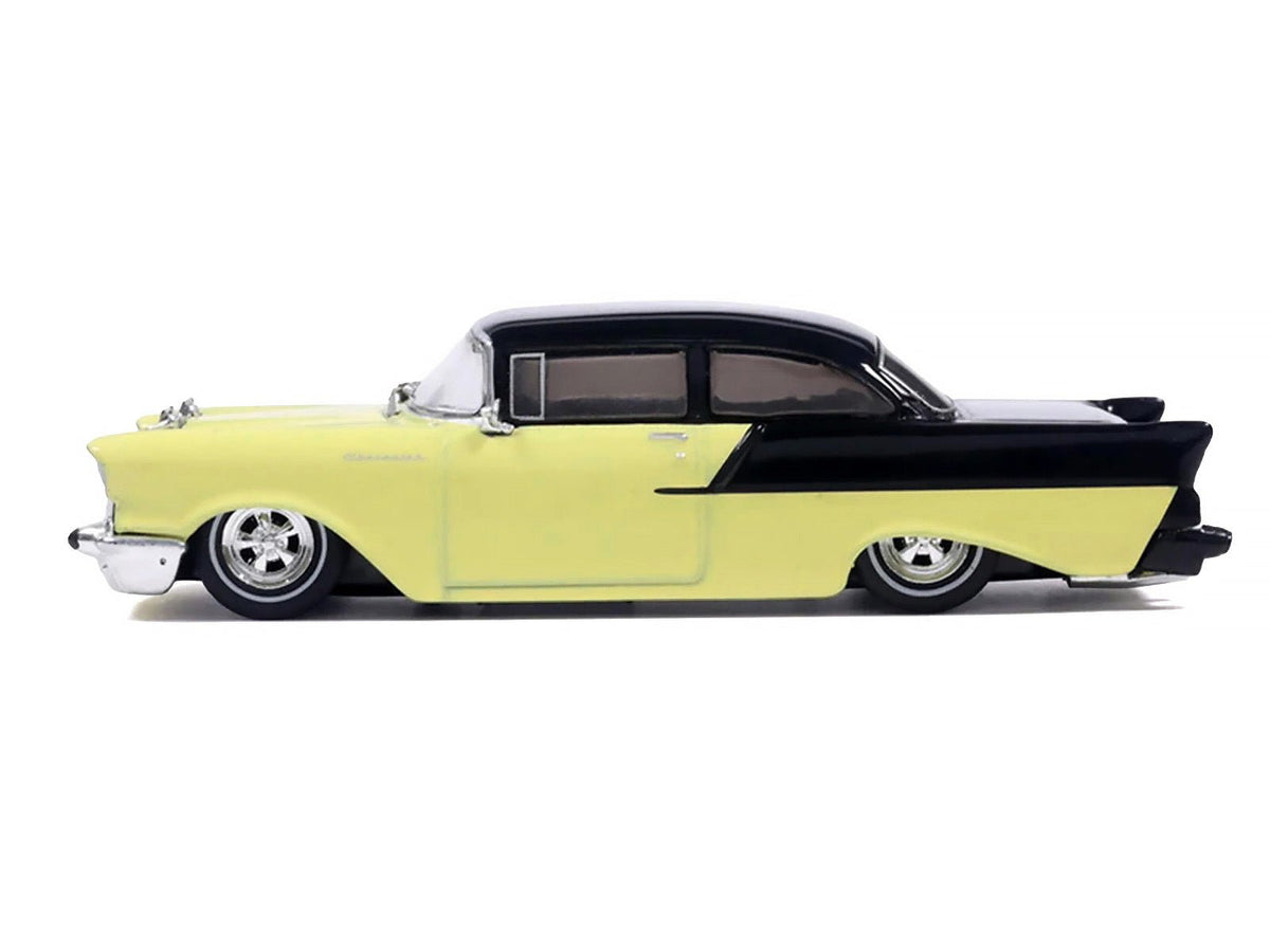 1957 Chevrolet One-Fifty Lowered Colonial Cream and Onyx Black 1/64 Diecast Model Car by IXO Models-IXO-ModelCars.com