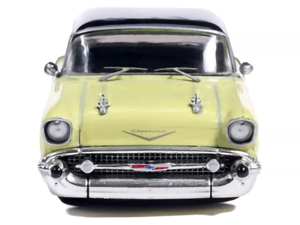 1957 Chevrolet One-Fifty Lowered Colonial Cream and Onyx Black 1/64 Diecast Model Car by IXO Models-IXO-ModelCars.com