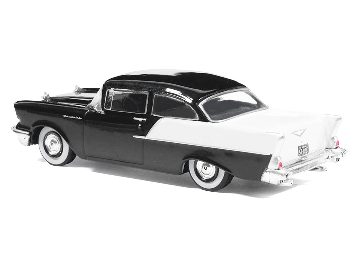 1957 Chevrolet One-Fifty Sedan Black and White 1/64 Diecast Model Car by IXO Models-Greenlight-ModelCars.com