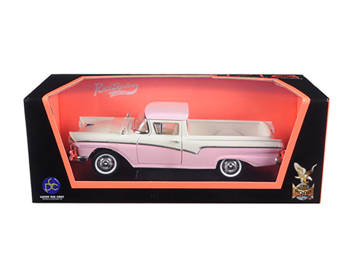 1957 Ford Ranchero Pickup Truck Pink 1/18 Diecast Model by Road Signature-Road Signature-ModelCars.com