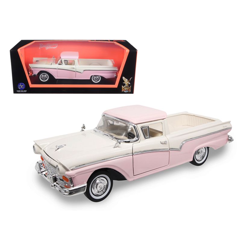 1957 Ford Ranchero Pickup Truck Pink 1/18 Diecast Model by Road Signature-Road Signature-ModelCars.com
