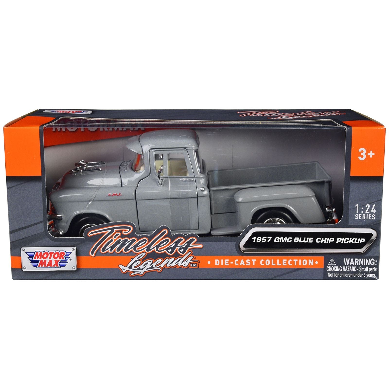 1957 GMC Blue Chip Pickup Truck Gray "Timeless Legends" Series 1/24 Diecast Model Car by Motormax - Motormax - ModelCars.com