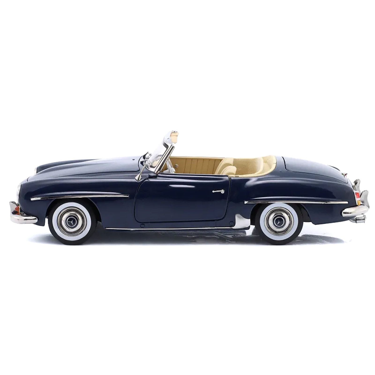 1957 Mercedes-Benz 190 SL Convertible Middle Blue with Black Top 1/18 Diecast Model Car by Norev-Norev-ModelCars.com