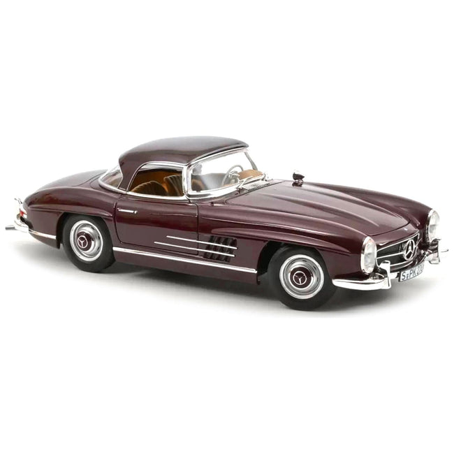 1957 Mercedes - Benz 300 SL Roadster Dark Red 1/18 Diecast Model Car by Norev - Norev - ModelCars.com