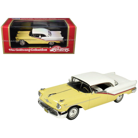 1957 Oldsmobile Starfire Coronado Yellow and Alcan White Limited Edition to 200 pieces Worldwide 1/43 Model Car by Goldvarg Collection-Goldvarg Collection-ModelCars.com