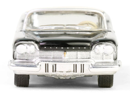 1957 Plymouth Belvedere Jet Black with Sand Dune White Top and Stripes "Showroom Floor" Series 6 1/64 Diecast Model Car by Greenlight-Greenlight-ModelCars.com