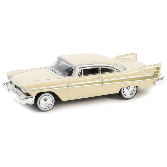 1957 Plymouth Fury Beige with Gold Metallic Stripes "Vintage Ad Cars" Series 10 1/64 Diecast Model Car by Greenlight-Greenlight-ModelCars.com