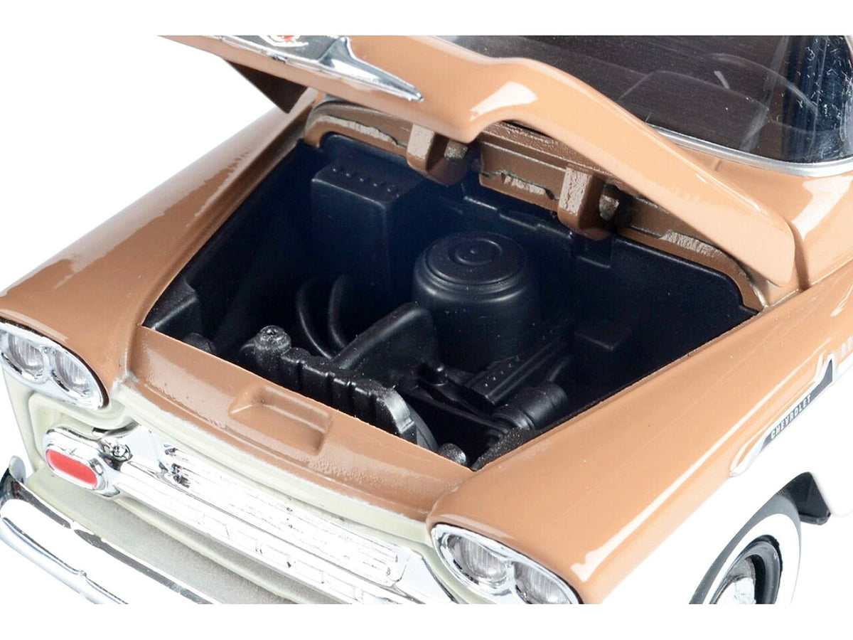 1958 Chevrolet Apache Fleetside Pickup Truck Brown and Beige 1/24 Diecast Model Car by Motormax-Motormax-ModelCars.com