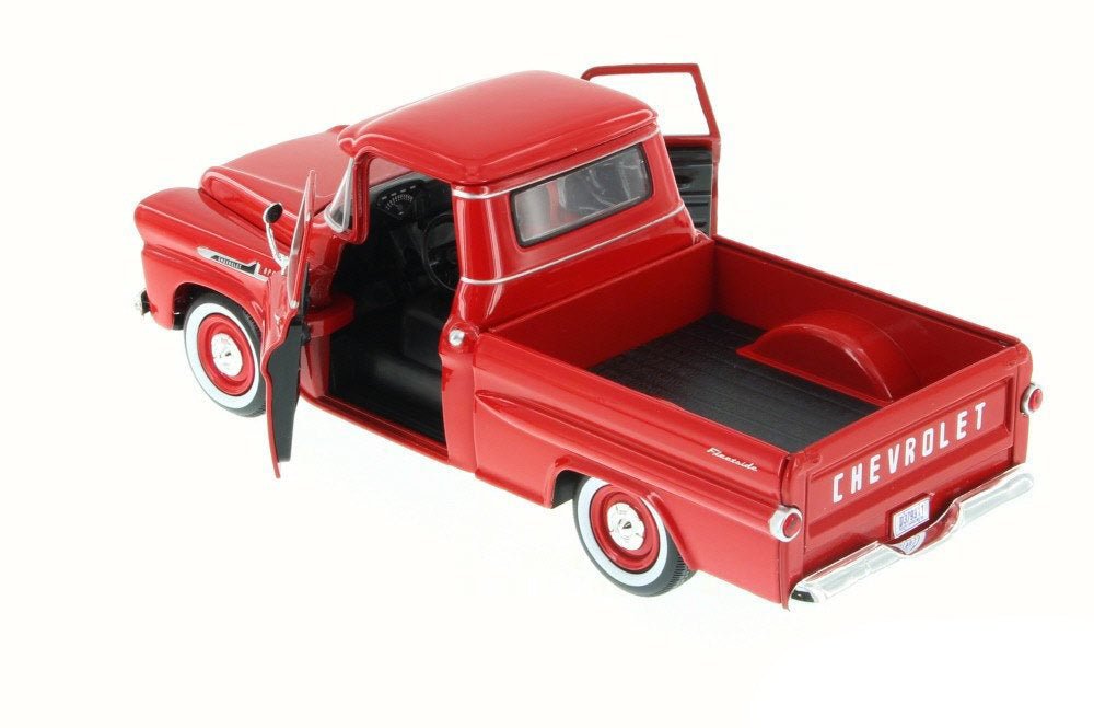 1958 Chevrolet Apache Fleetside Pickup Truck Red 1/24 Diecast Model Car by Motormax-Motormax-ModelCars.com
