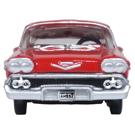 1958 Chevrolet Impala Sports Coupe Rio Red 1/87 (HO) Scale Diecast Model Car by Oxford Diecast-Oxford Diecast-ModelCars.com