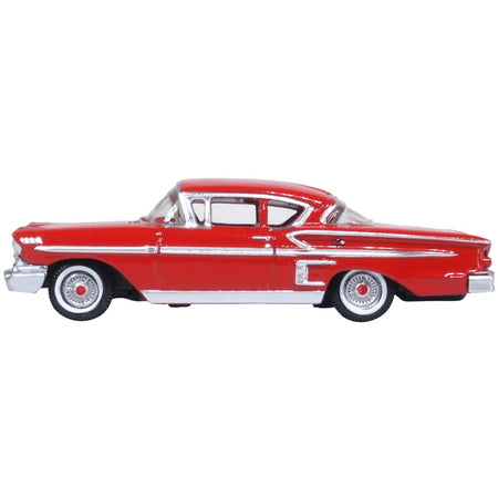 1958 Chevrolet Impala Sports Coupe Rio Red 1/87 (HO) Scale Diecast Model Car by Oxford Diecast-Oxford Diecast-ModelCars.com