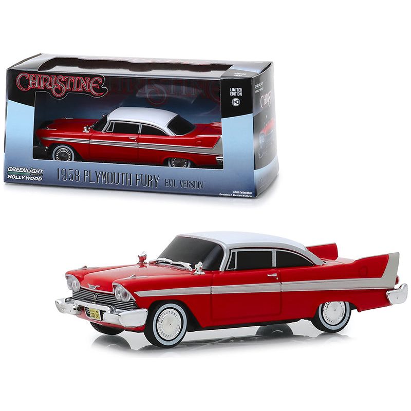 1958 Plymouth Fury Red (Evil Version with Blacked Out Windows) "Christine" (1983) Movie 1/43 Diecast Model Car by Greenlight - Greenlight - ModelCars.com
