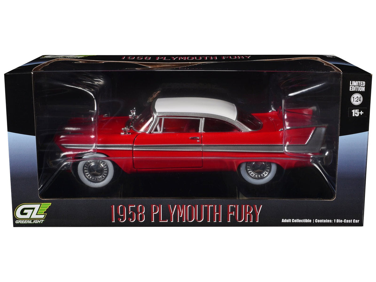 1958 Plymouth Fury Red with White Top and Red Interior "Hollywood Greatest Hits" Series 1/24 Diecast Model Car by Greenlight-Greenlight-ModelCars.com