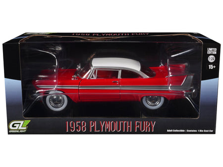 1958 Plymouth Fury Red with White Top and Red Interior "Hollywood Greatest Hits" Series 1/24 Diecast Model Car by Greenlight-Greenlight-ModelCars.com