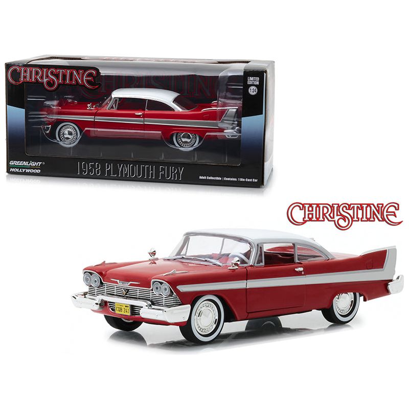 1958 Plymouth Fury Red with White Top "Christine" (1983) Movie 1/24 Diecast Model Car by Greenlight-Greenlight-ModelCars.com
