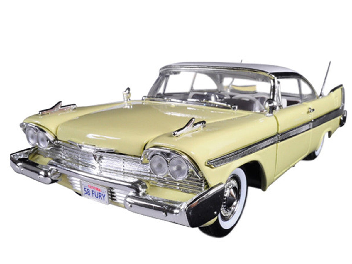 1958 Plymouth Fury "Timeless Classics" Yellow with White Top 1/18 Diecast Model Car by Motormax-Motormax-ModelCars.com