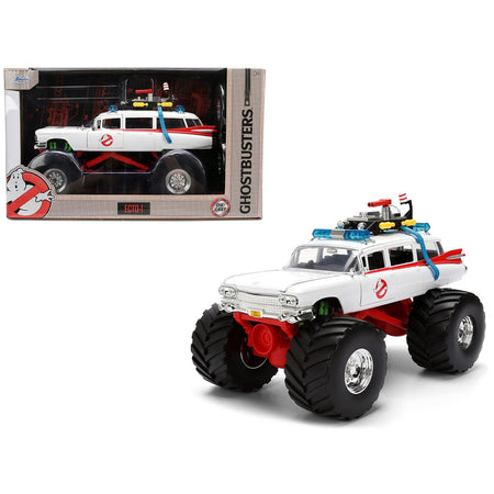 1959 Cadillac Ambulance Ecto-1 "Ghostbusters" (1984) Movie Monster Truck Version "Hollywood Rides" Series 1/24 Diecast Model Car by Jada-Jada-ModelCars.com