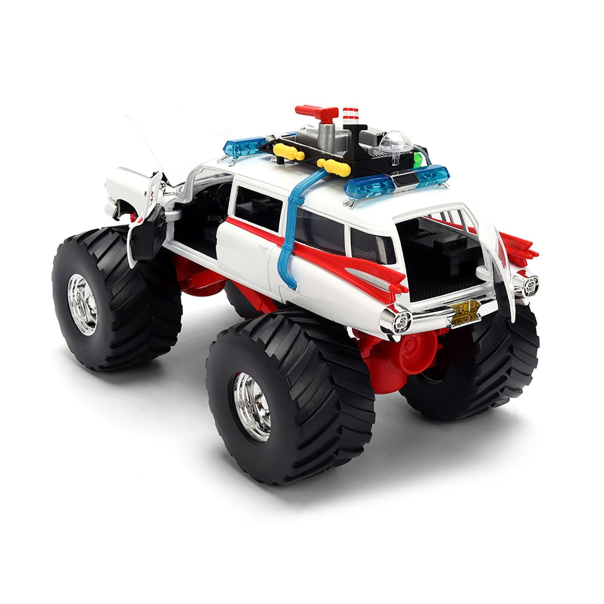 1959 Cadillac Ambulance Ecto-1 "Ghostbusters" (1984) Movie Monster Truck Version "Hollywood Rides" Series 1/24 Diecast Model Car by Jada-Jada-ModelCars.com