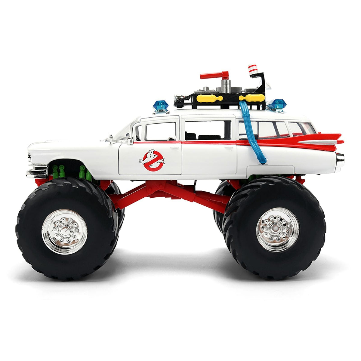 1959 Cadillac Ambulance Ecto-1 "Ghostbusters" (1984) Movie Monster Truck Version "Hollywood Rides" Series 1/24 Diecast Model Car by Jada-Jada-ModelCars.com