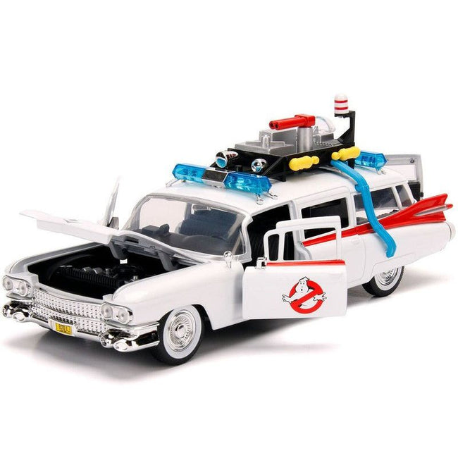 1959 Cadillac Ambulance Ecto-1 White "Ghostbusters" Movie "Hollywood Rides" Series 1/24 Diecast Model Car by Jada-Jada-ModelCars.com