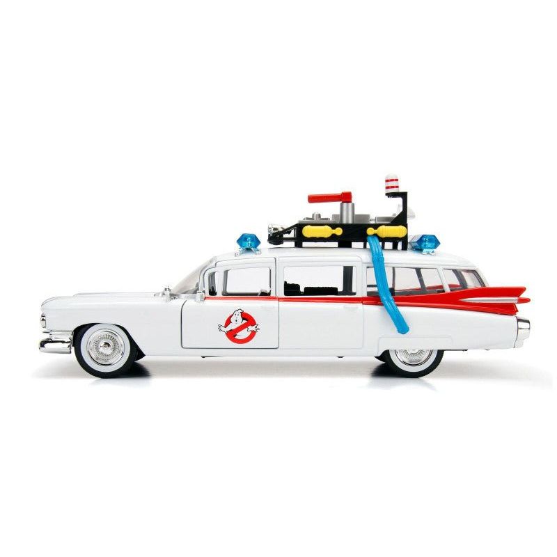 1959 Cadillac Ambulance Ecto - 1 White "Ghostbusters" Movie "Hollywood Rides" Series 1/24 Diecast Model Car by Jada - Jada - ModelCars.com