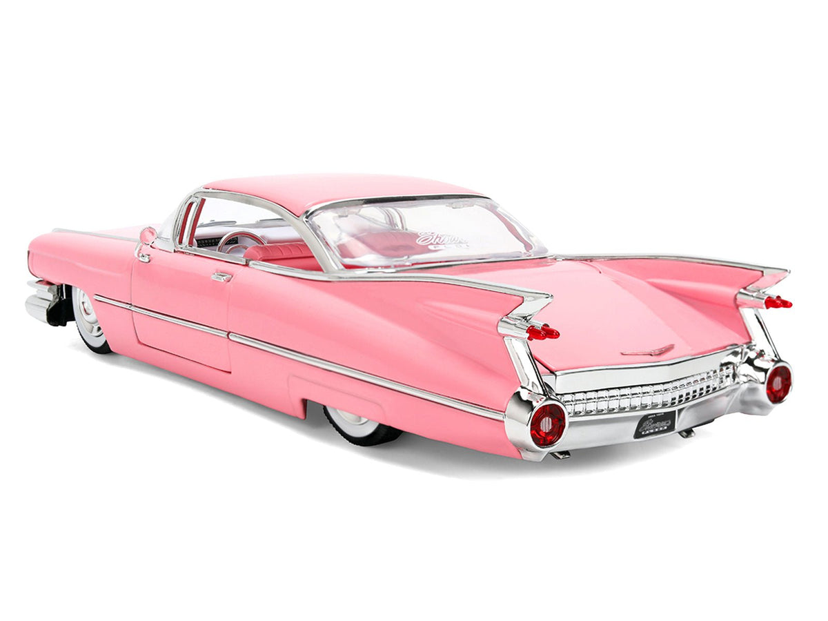 1959 Cadillac Coupe DeVille Pink with Pink and White Interior "Showroom Floor" Series 1/24 Diecast Model Car by Jada-Jada-ModelCars.com