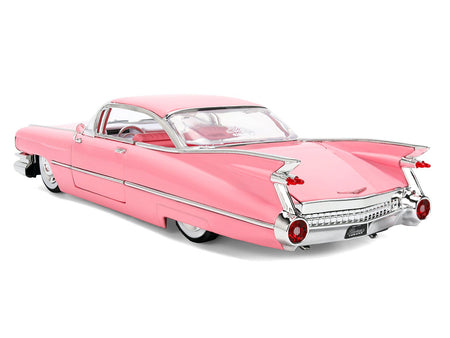 1959 Cadillac Coupe DeVille Pink with Pink and White Interior "Showroom Floor" Series 1/24 Diecast Model Car by Jada-Jada-ModelCars.com