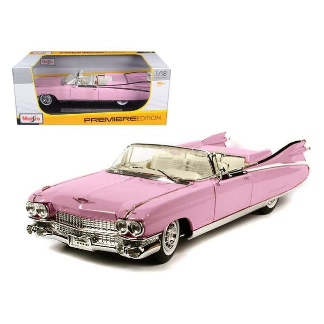 1959 Cadillac Eldorado Biarritz Convertible Pink 1/18 Diecast Model Car by Maisto-Maisto-ModelCars.com