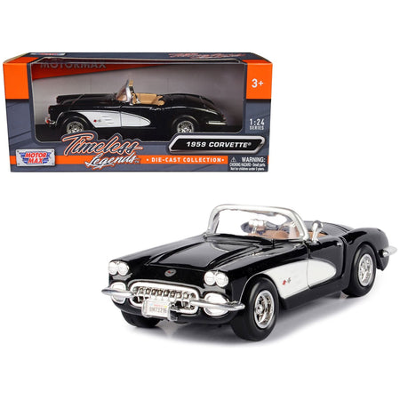 1959 Chevrolet Corvette Black 1/24 Diecast Model Car by Motormax - Motormax - ModelCars.com