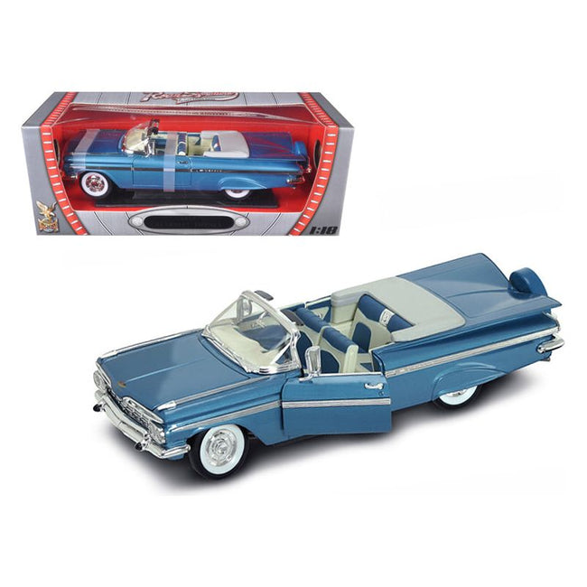 1959 Chevrolet Impala Convertible Blue 1/18 Diecast Model Car by Road Signature - Road Signature - ModelCars.com
