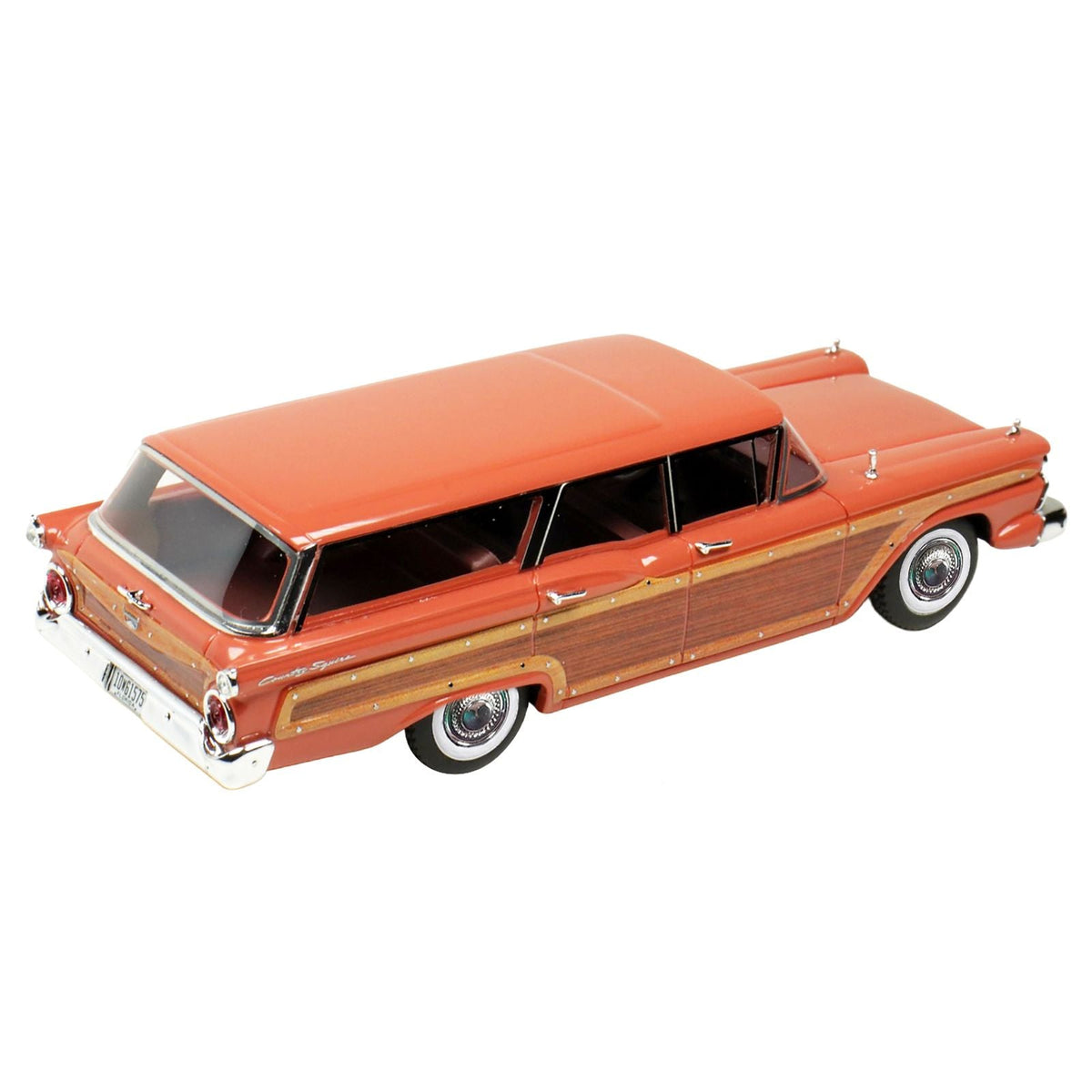 1959 Ford Country Squire Rose with Woodgrain Sides and Green Interior Limited Edition to 200 pieces Worldwide 1/43 Model Car by Goldvarg Collection-Goldvarg Collection-ModelCars.com