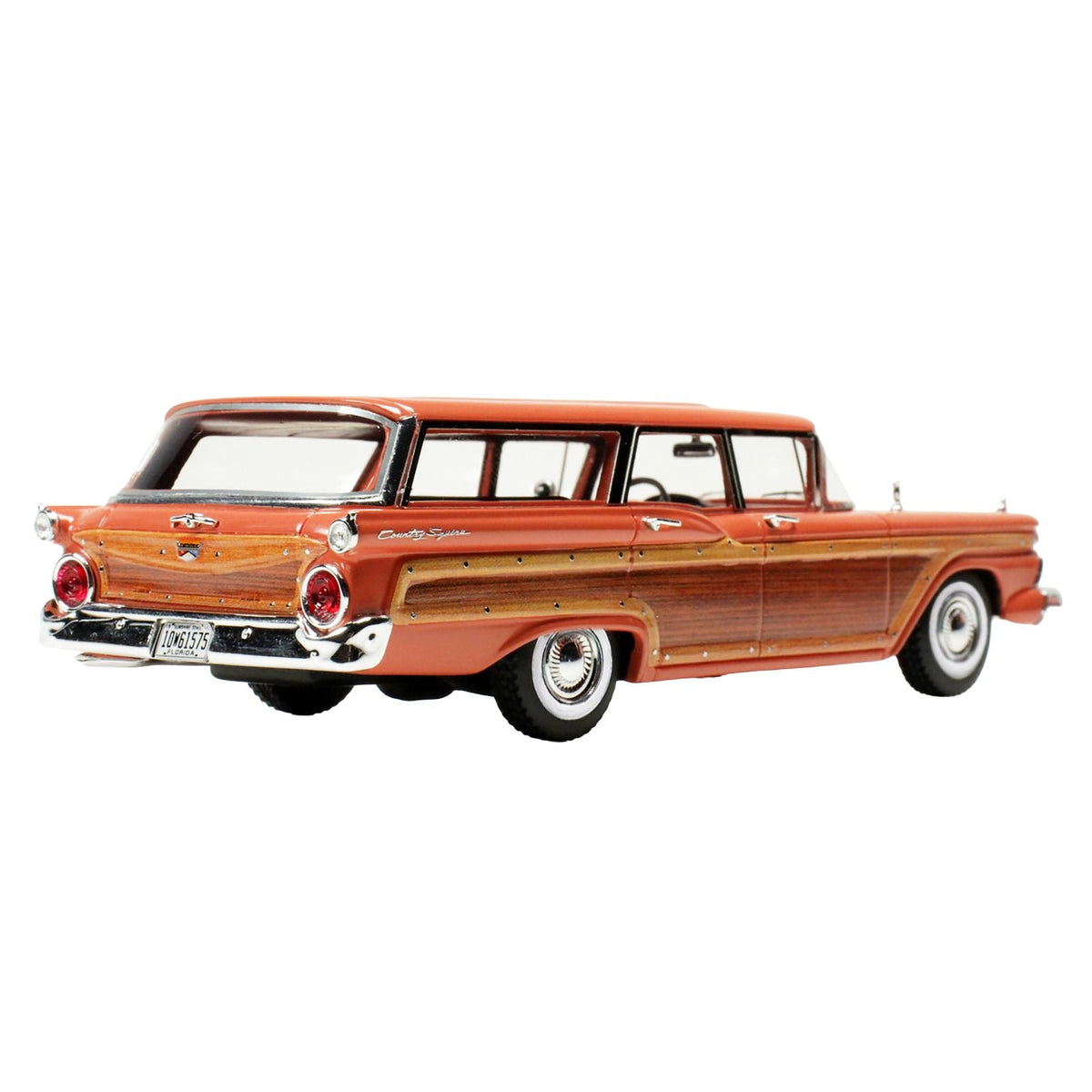 1959 Ford Country Squire Rose with Woodgrain Sides and Green Interior Limited Edition to 200 pieces Worldwide 1/43 Model Car by Goldvarg Collection-Goldvarg Collection-ModelCars.com