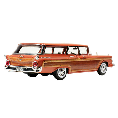1959 Ford Country Squire Rose with Woodgrain Sides and Green Interior Limited Edition to 200 pieces Worldwide 1/43 Model Car by Goldvarg Collection-Goldvarg Collection-ModelCars.com