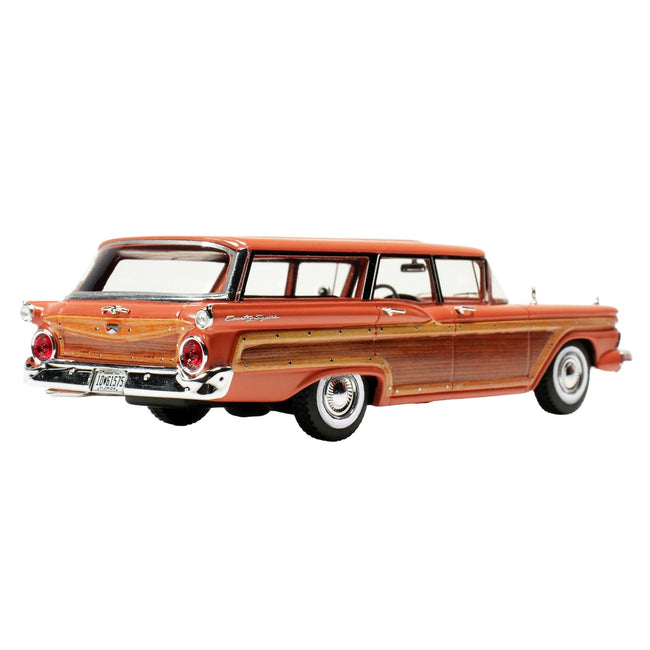 1959 Ford Country Squire Rose with Woodgrain Sides and Green Interior Limited Edition to 200 pieces Worldwide 1/43 Model Car by Goldvarg Collection-Goldvarg Collection-ModelCars.com